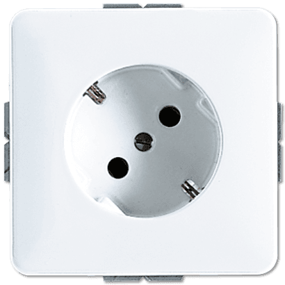 JUNG Штепсельная розетка SCHUKO с поворотом на 45°, 16A 250V~ центральная плата белая CD520-45WW