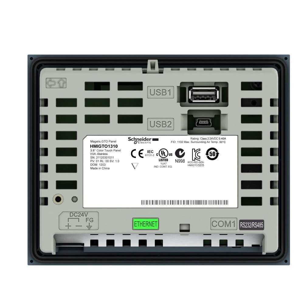 SE Сенсорный ЦВ терминал 3,5 TFT 6 кнопок 1 RJ45 RS232/485 Ethernet TCP/IP 96Mб/512кБ HMIGTO1310 — миниатюра 2