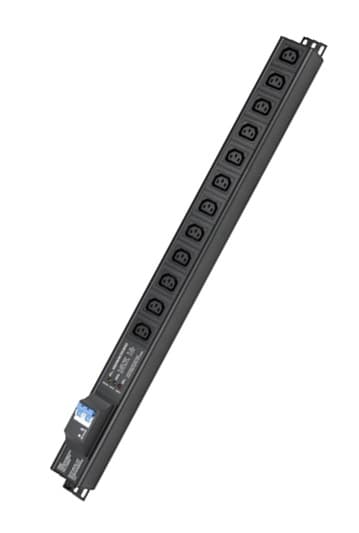 DKC Блок распределения питания (PDU) 0U 10A с автоматом 2P и защитой, Вых:12 С13, Вх:С14