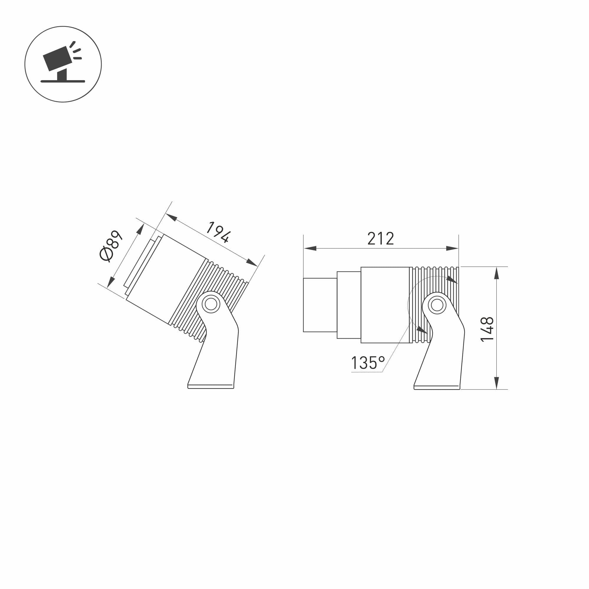 Arlight Светильник ALT-RAY-ZOOM-R89-25W Warm3000 (DG, 10-40 deg, 230V) (IP67 Металл, 3 года) 028078 — миниатюра 5
