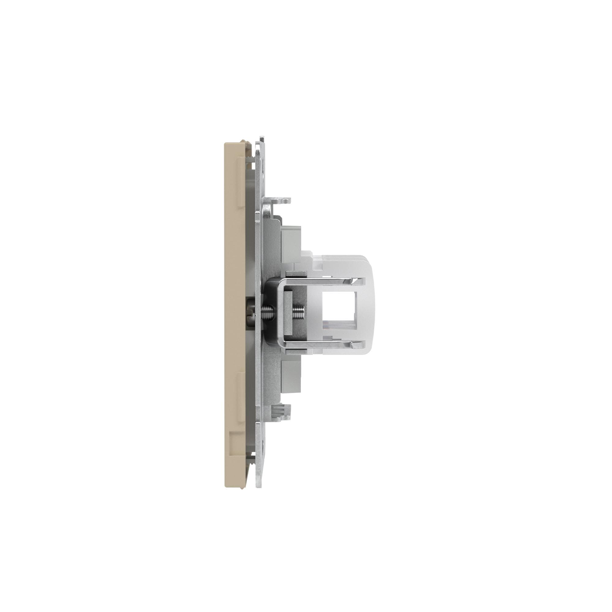 DKC KANT Компьютерная розетка RJ-45 без шторки, кат.6А двойная, ванильный марципан — миниатюра 4