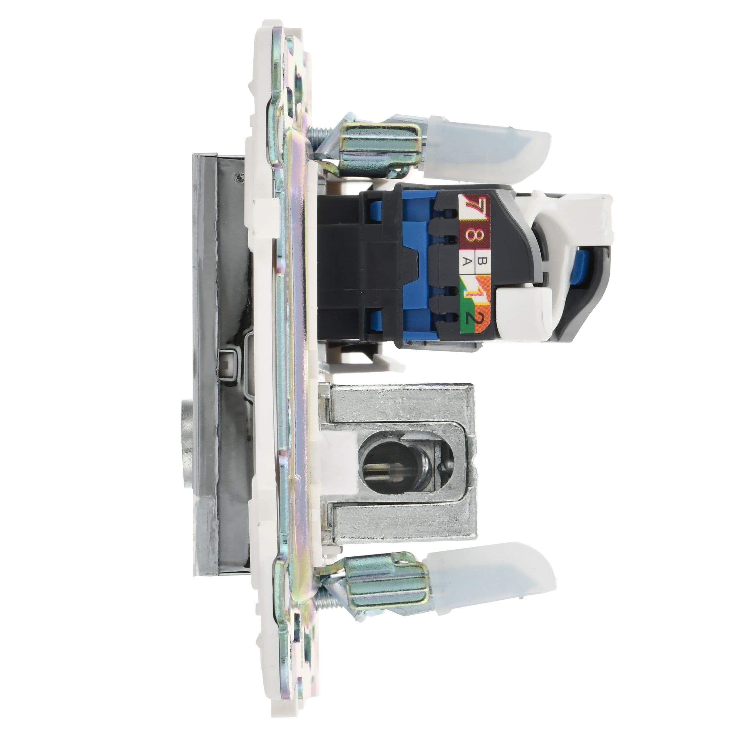 IEK SKANDY Никель Розетка двойная TV+RJ45 кат.5E SK-A14N — миниатюра 4
