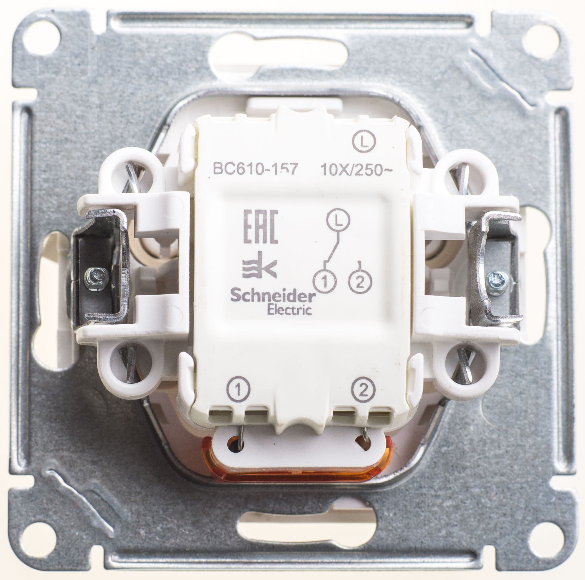 Systeme Electric Wessen 59 Бел Переключатель 1-клавишный с подсветкой 10АХ — миниатюра 2