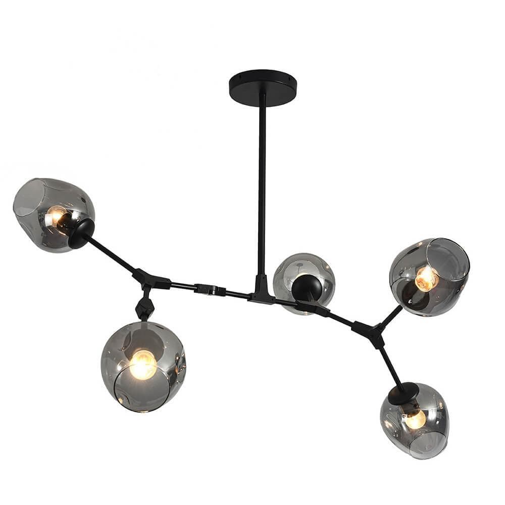 Kink Light 07512-5,19 Люстра Нисса черный ( серые плафоны) w108*80 h45 E27 5*40W — миниатюра 1