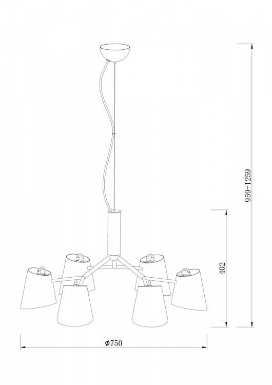 Freya Modern Черный Светильник подвесной FR5127PL-06B — миниатюра 4