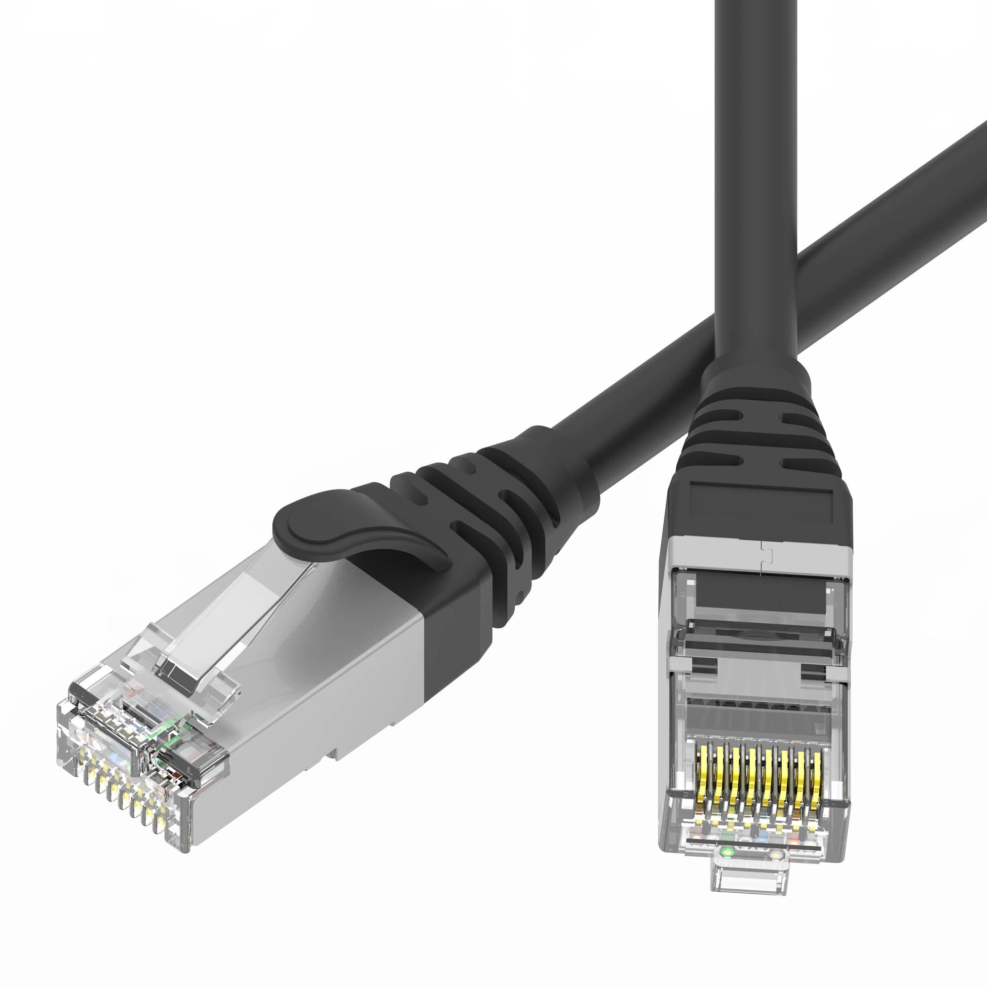 DKC Патч-корд экранированный SLIM CAT6 U/FTP 4х2, 28 AWG, LSZH, чёрный, 1м