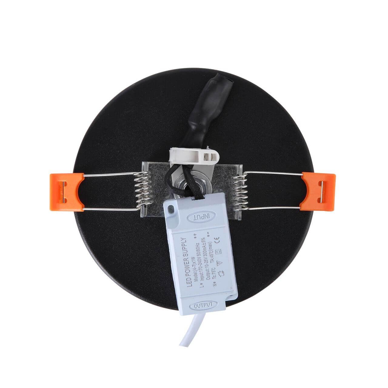ST Luce ST104.402.06 Светильник потолочный Черный LED 1*6W 3000K 468Lm Ra>80 120° IP20 D110xH20 170-240V — миниатюра 3