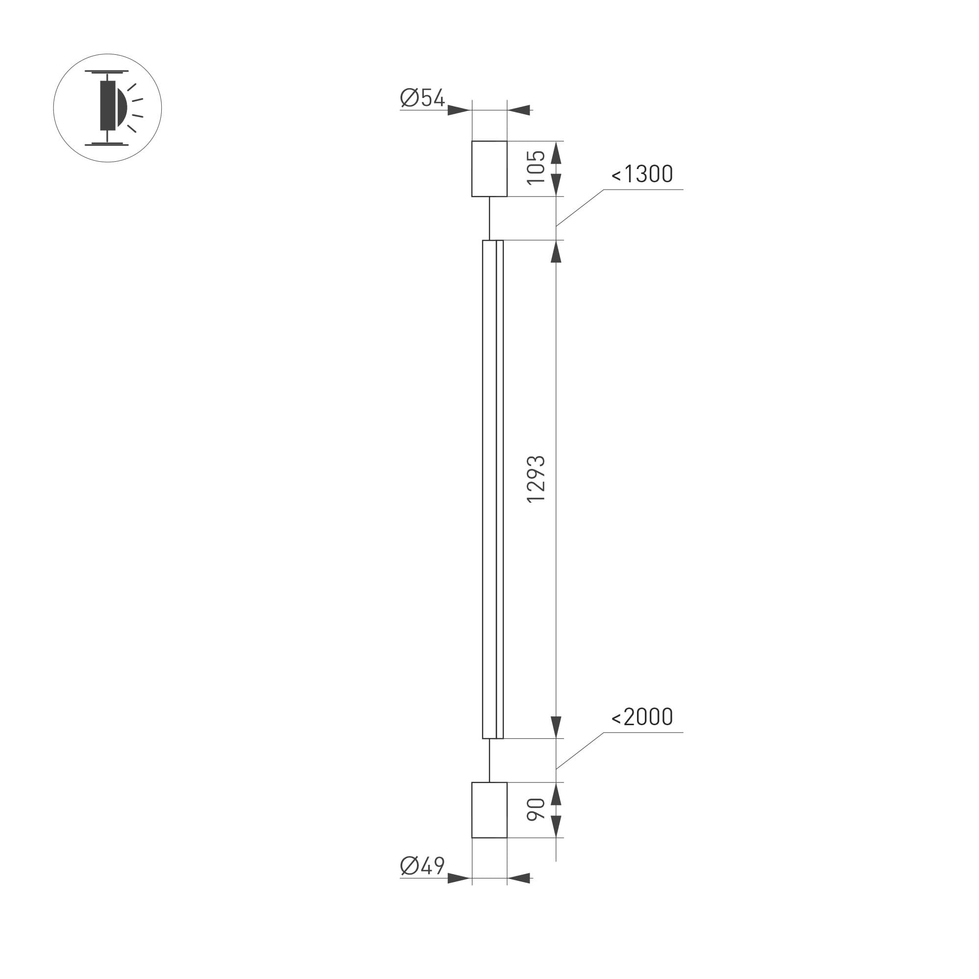 Arlight Светильник SP-TABOO-FLOOR-S1300-14W Day4000 (BK, 90 deg, 230V) (IP20 Металл, 3 года) 035322 — миниатюра 3