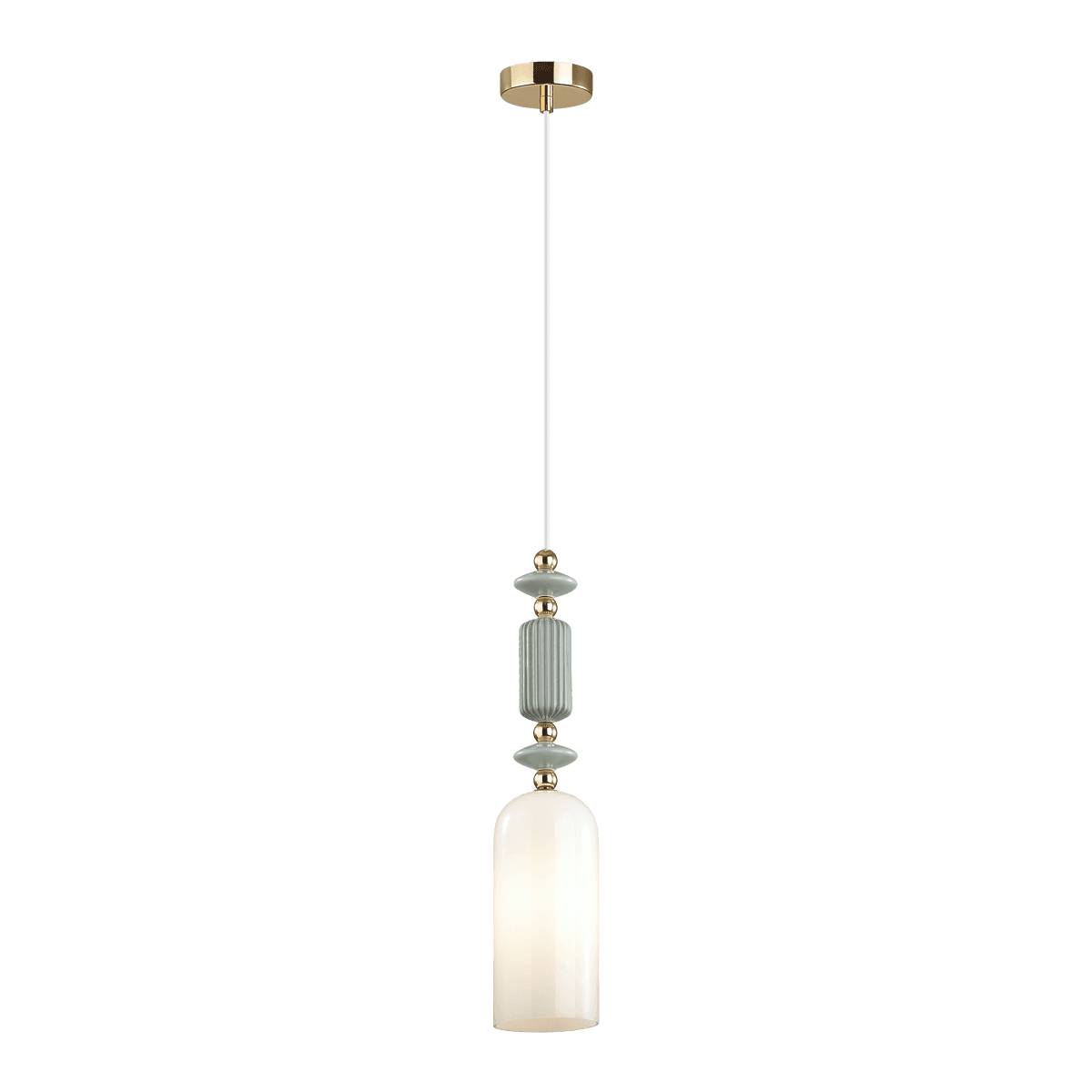 Odeon Light 4861/1A CLASSIC ODL_EX21 золото/раноцветн./керамика/стекло Подвес E14 1*40W CANDY — миниатюра 2