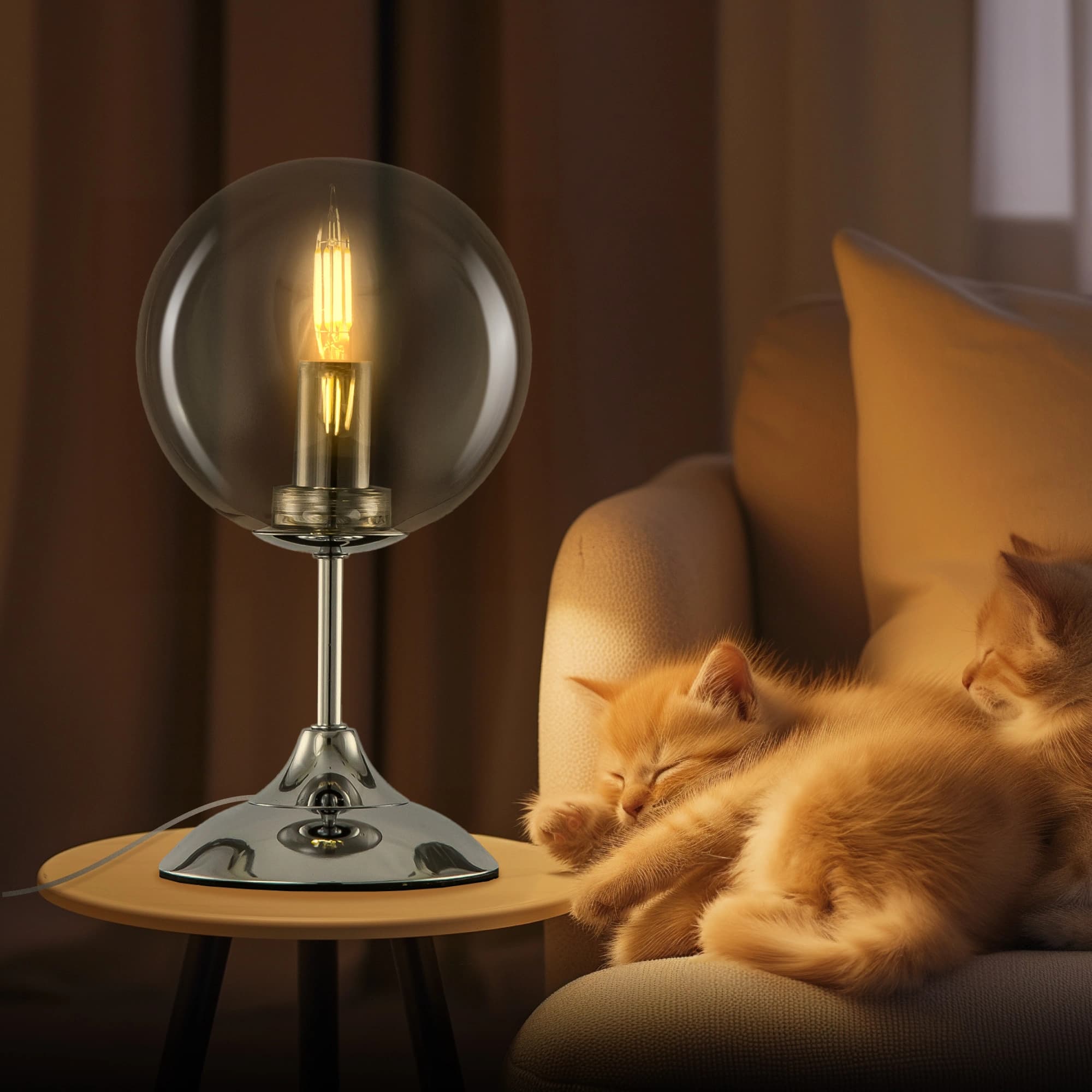 Citilux CL102810 Томми Хром+Дымчатый Светильник настольный — миниатюра 6
