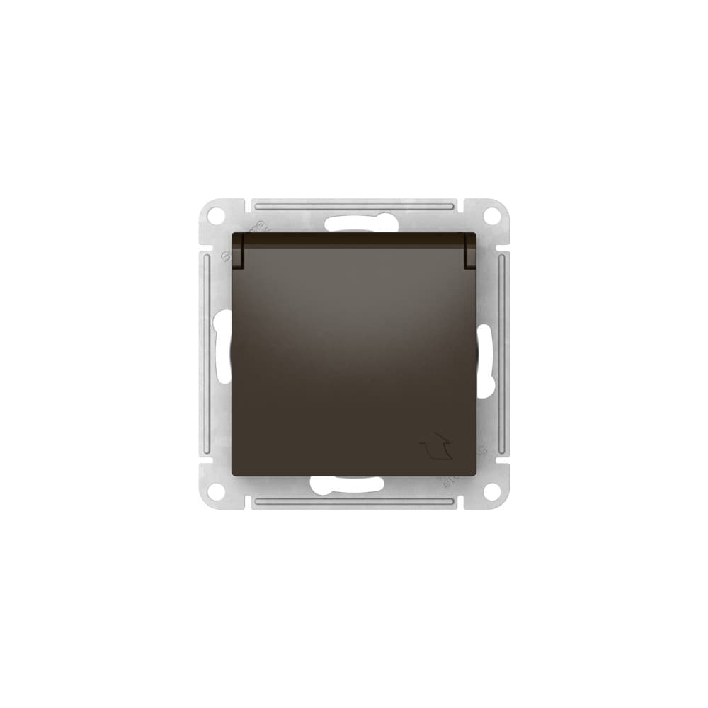 Systeme Electric AtlasDesign Мокко Розетка с заземл. со шторк. с крышкой, 16А,IP20,мех., быстрозажим. клем. — миниатюра 3