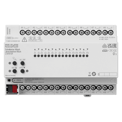 JUNG KNX Актуатор коммутирующий, 16 каналов света/8 канала жалюзи 230161SR