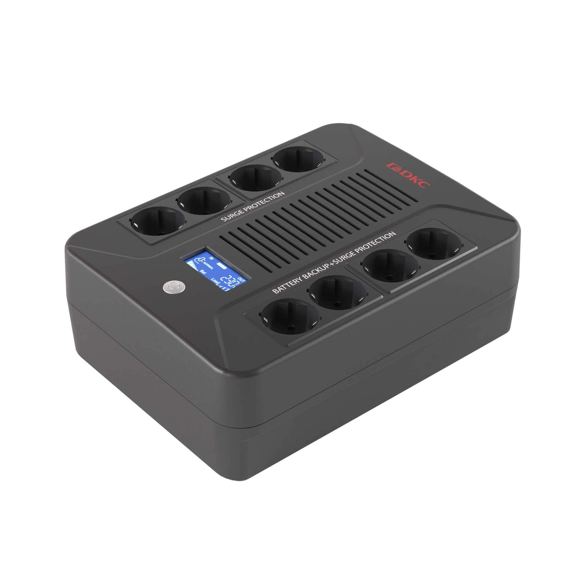 DKC Линейно-интерактивный ИБП ДКС серии Info PDU, 1000 ВА/600 Вт,1/1,8xSchuko,  LCD, 1x9Aч