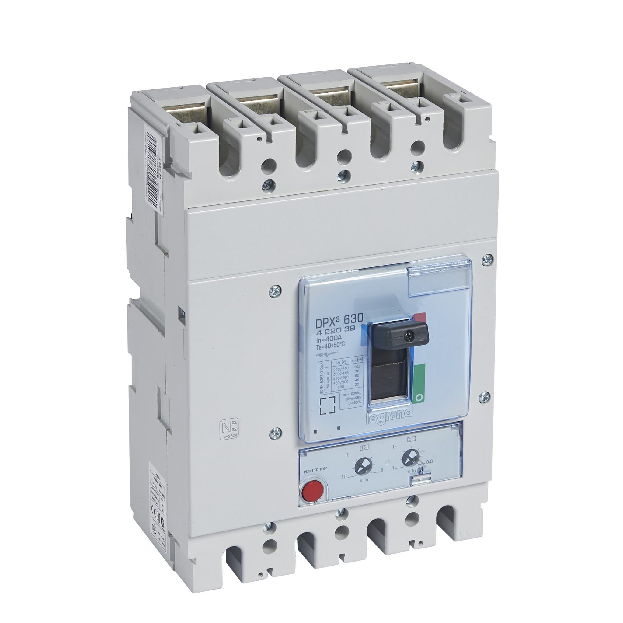 Legrand DPX3 630 Автоматический выключатель 3P+N/2 400А 70kA/термомагн.расц. 422039 — миниатюра 1