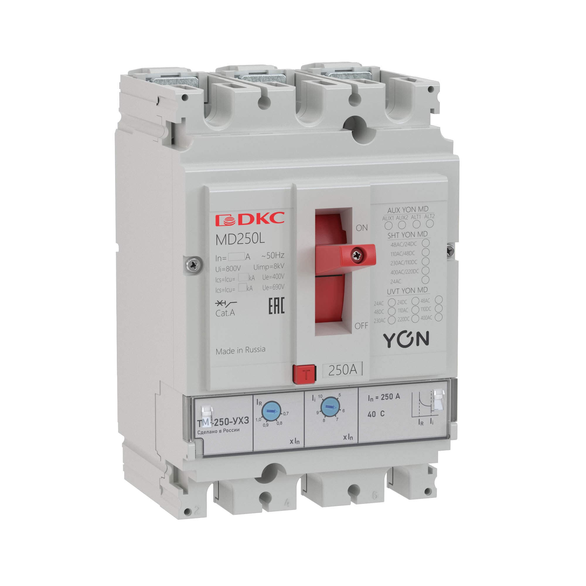 DKC YON pro Автоматический выключатель MD250N-TM025 3P 25А 40kA Ir 0.7…1xIn — миниатюра 1