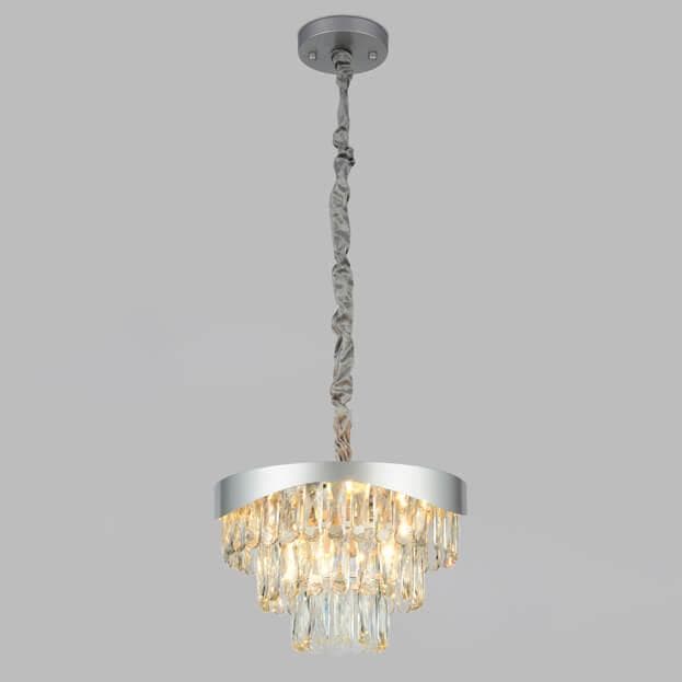 Ambrella Подвесная люстра с хрусталем TR5080 SL/CL серебро/прозрачный E14/6 max 40W D400*1070 — миниатюра 3