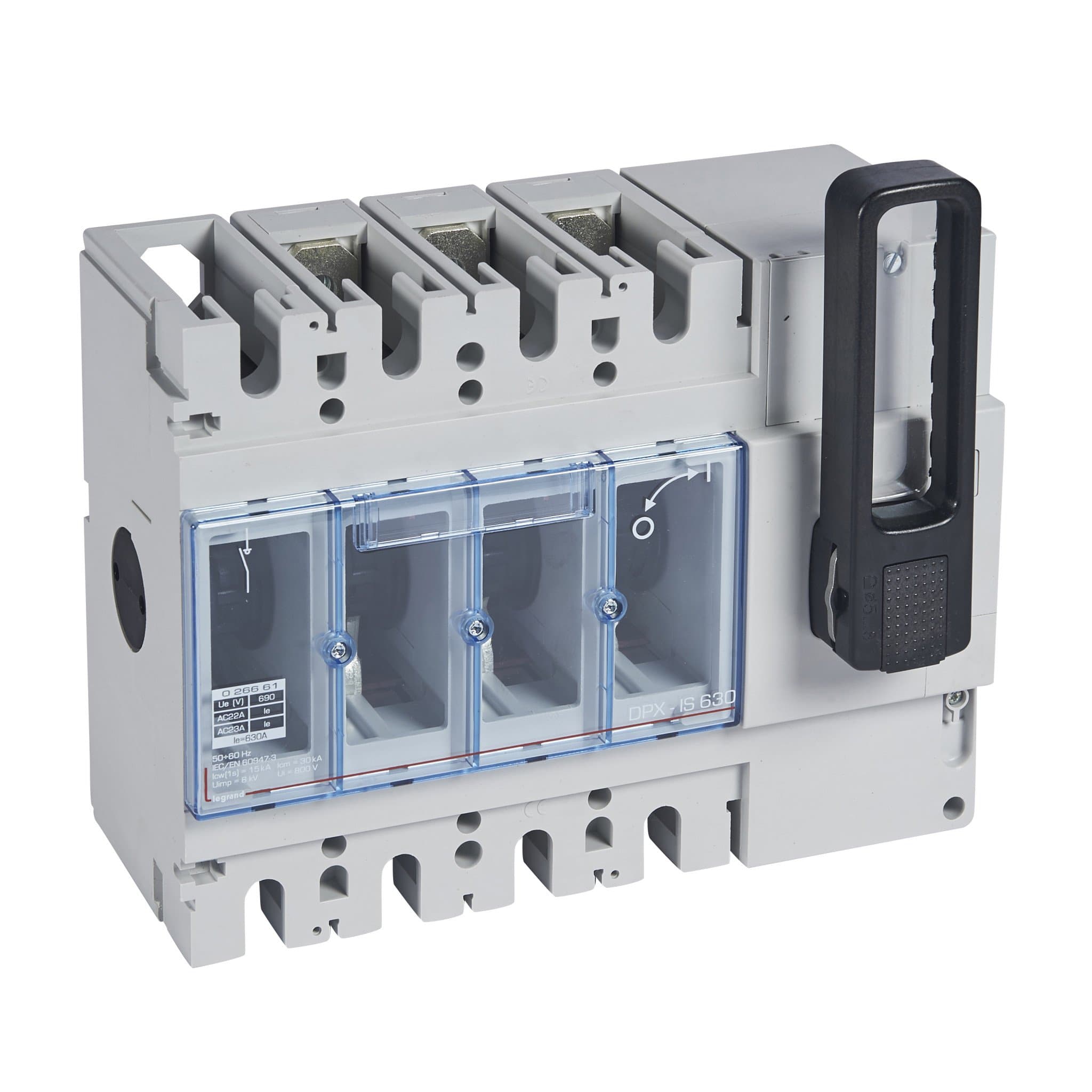 Legrand DPX-I 630 Выключатель-разъединитель 3Р 630А 36kA б/незав. расцепителя с передней рукояткой 026661 — миниатюра 1