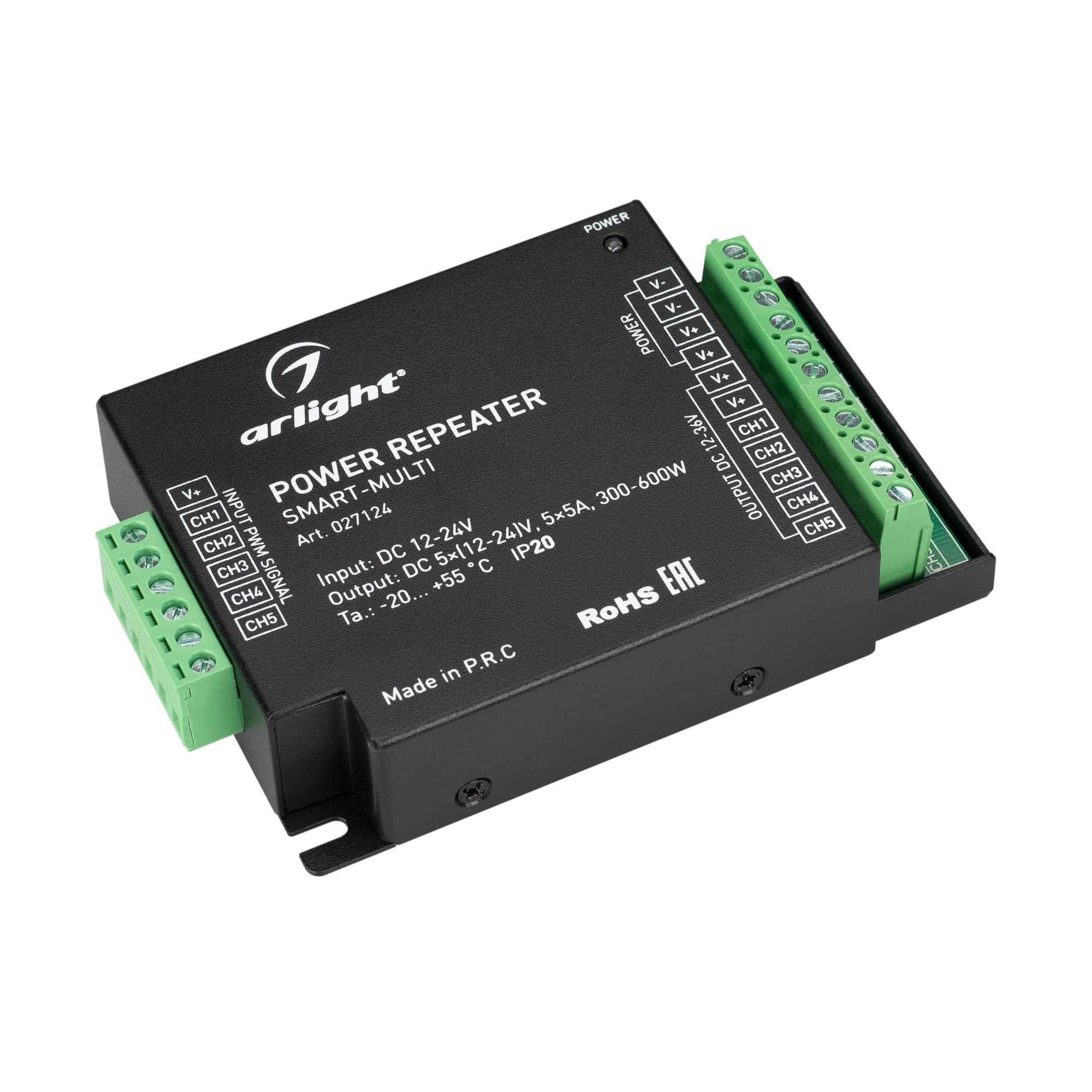 Arlight Усилитель SMART-MULTI (12-24V, 5x5A) (IP20 Металл, 5 лет) 027124