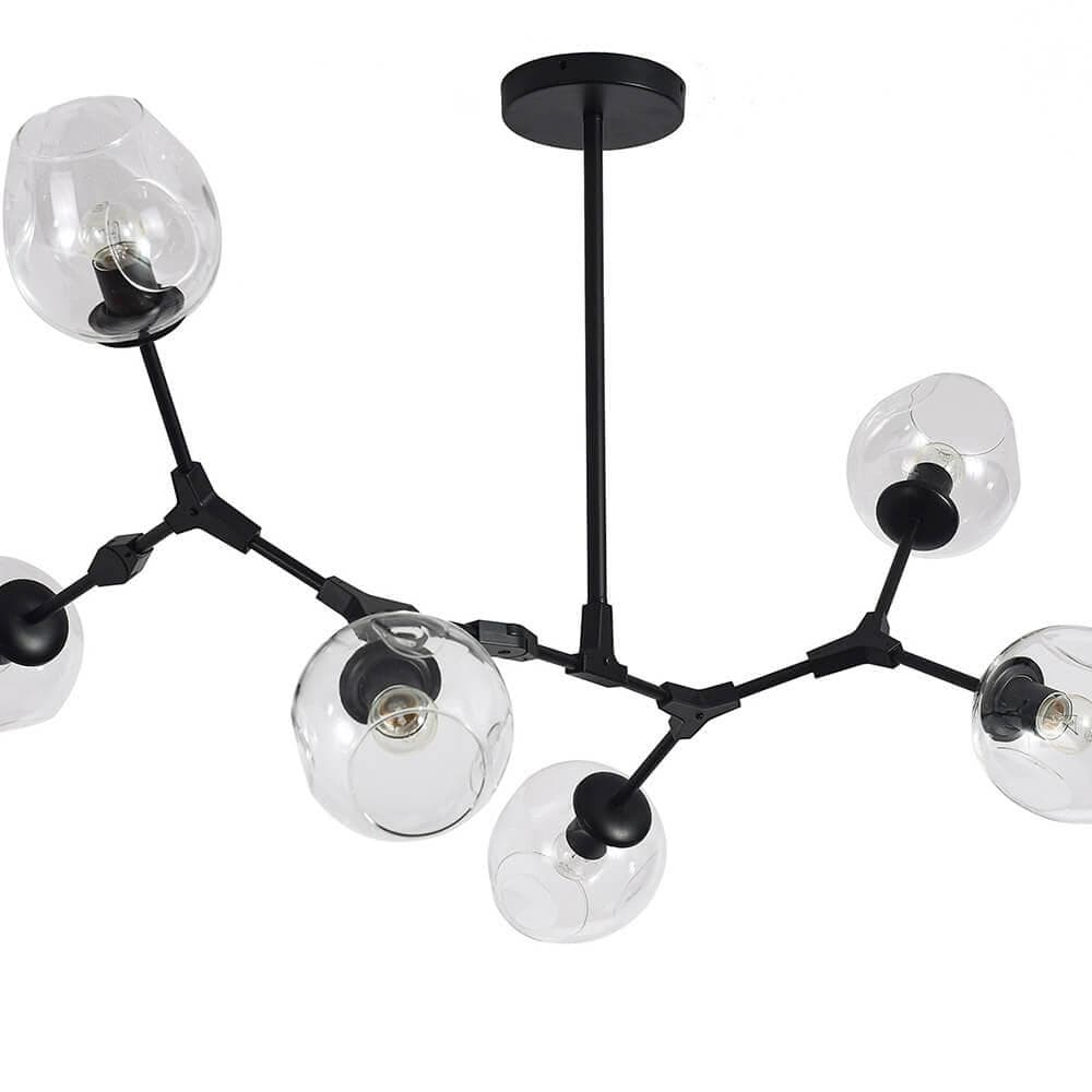 Kink Light Черный Люстра НИССА (прозрачные плафоны) w115*80 h45*65 E27 6*40W 07512-6,19(21) — миниатюра 2