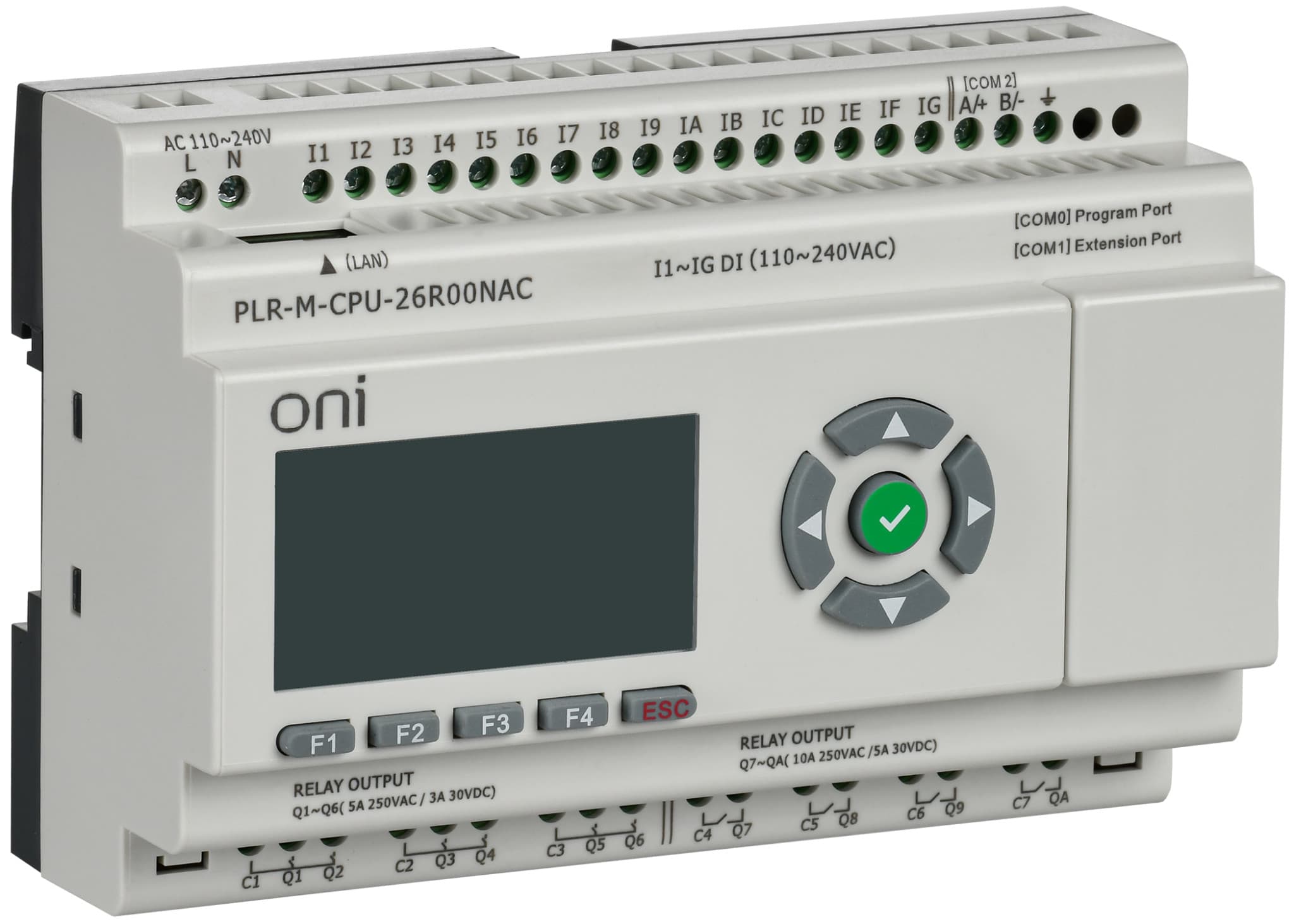 IEK ONI Микро ПЛК PLR-M. CPU DI16/DO10 230В AC