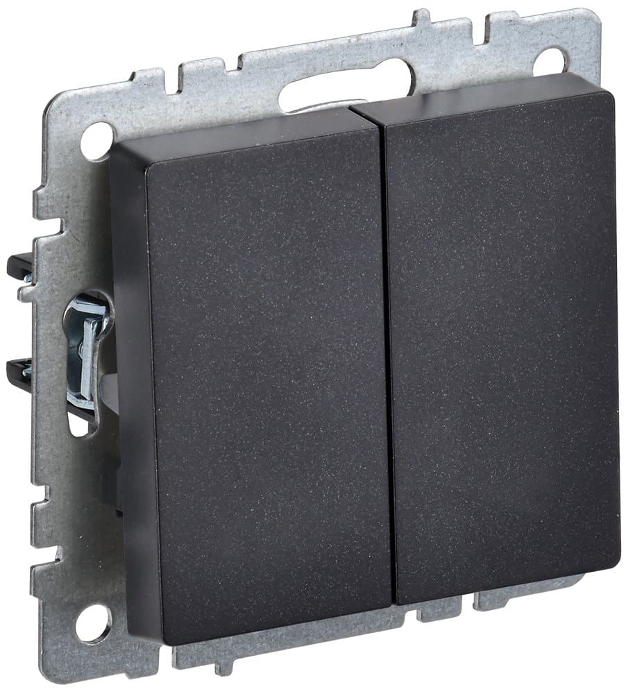 IEK BRITE BASE Черный Выключ. 2-кл 10А ВС10-2-0-БрЧ
