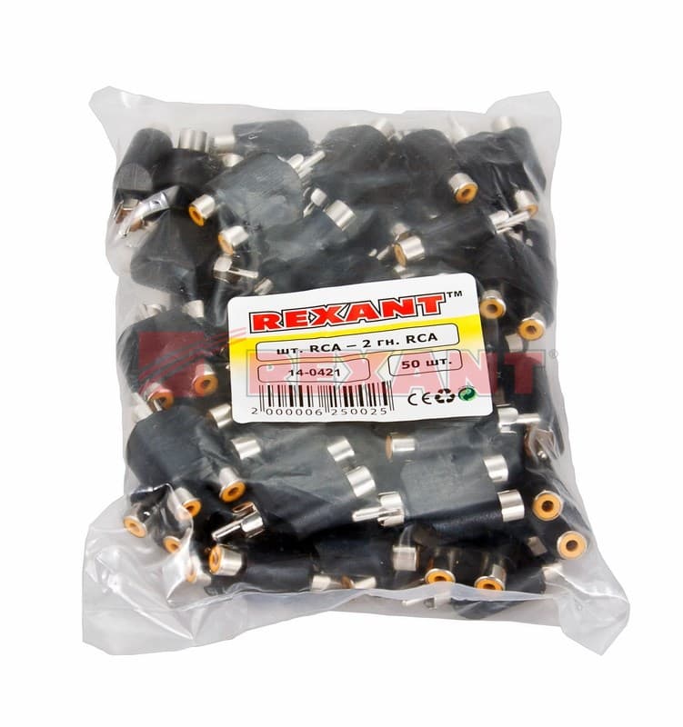 ПереходНИК 1 штекер RCA - 2 гнезда RCA Rexant 14-0421 — миниатюра 3