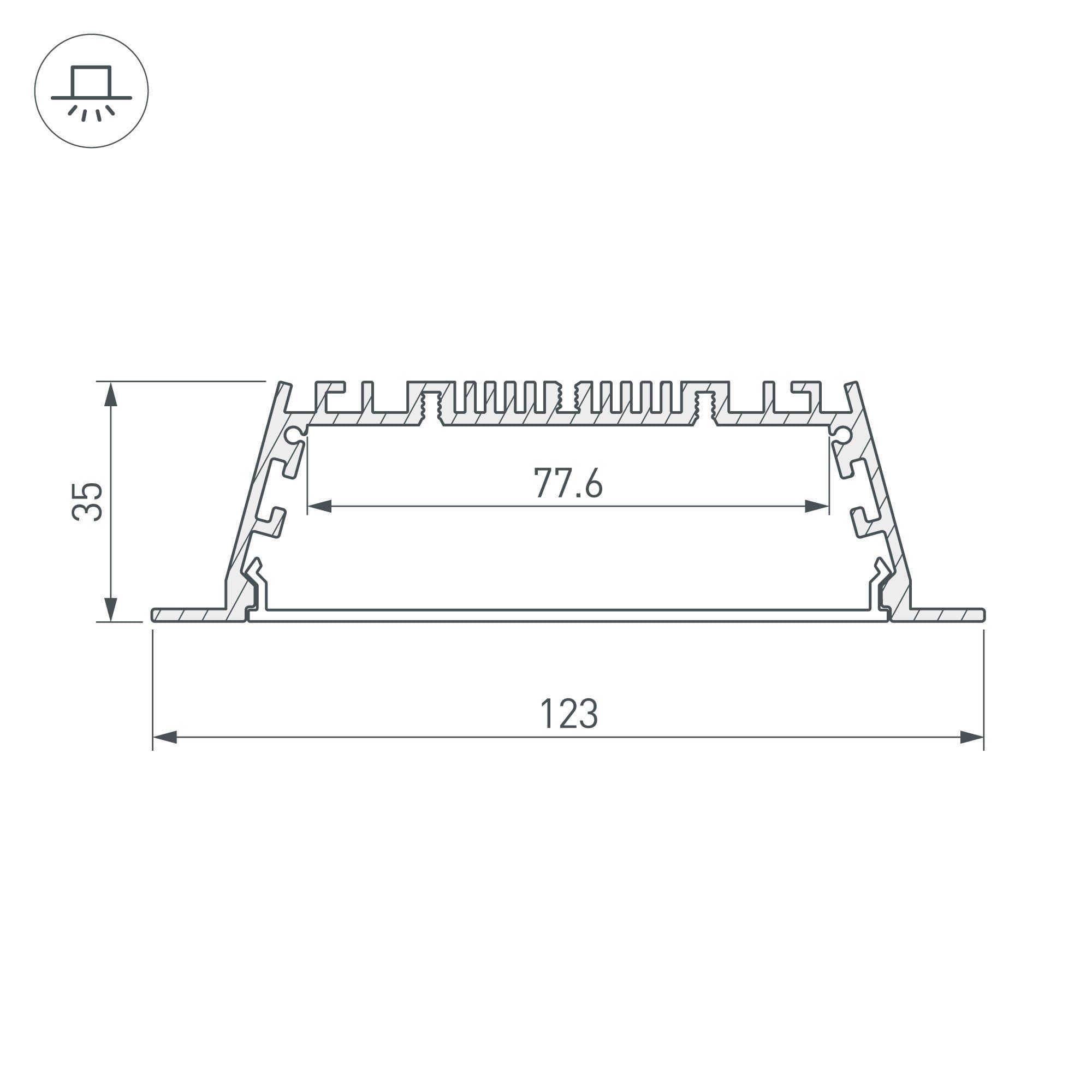 Arlight Профиль с экраном ARH-POWER-W120-F-2000 ANOD (Алюминий) 027928 — миниатюра 3