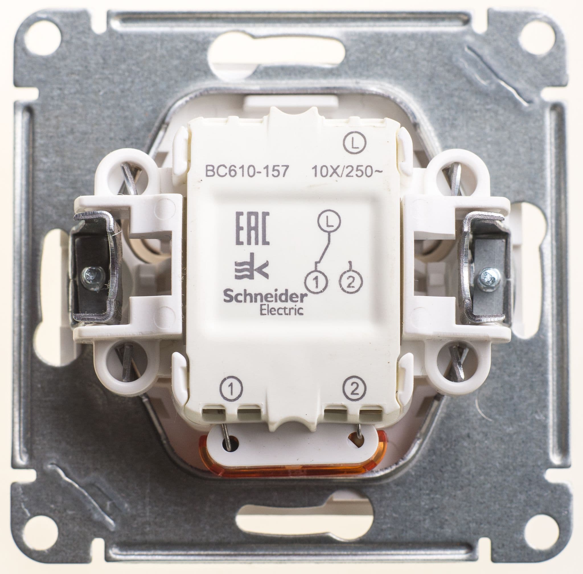 Systeme Electric Wessen 59 Шампань Переключатель 1-клавишный с подсветкой 10АХ — миниатюра 2