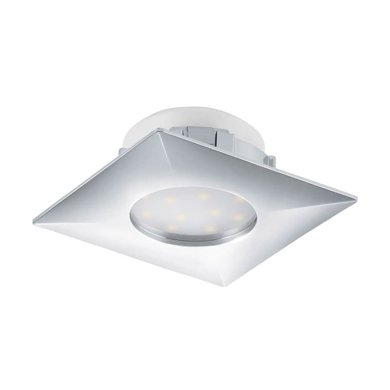 Eglo Светильник LED встраиваемый PINEDA, 1х6W(LED), 78х78, пластик, хром 95798