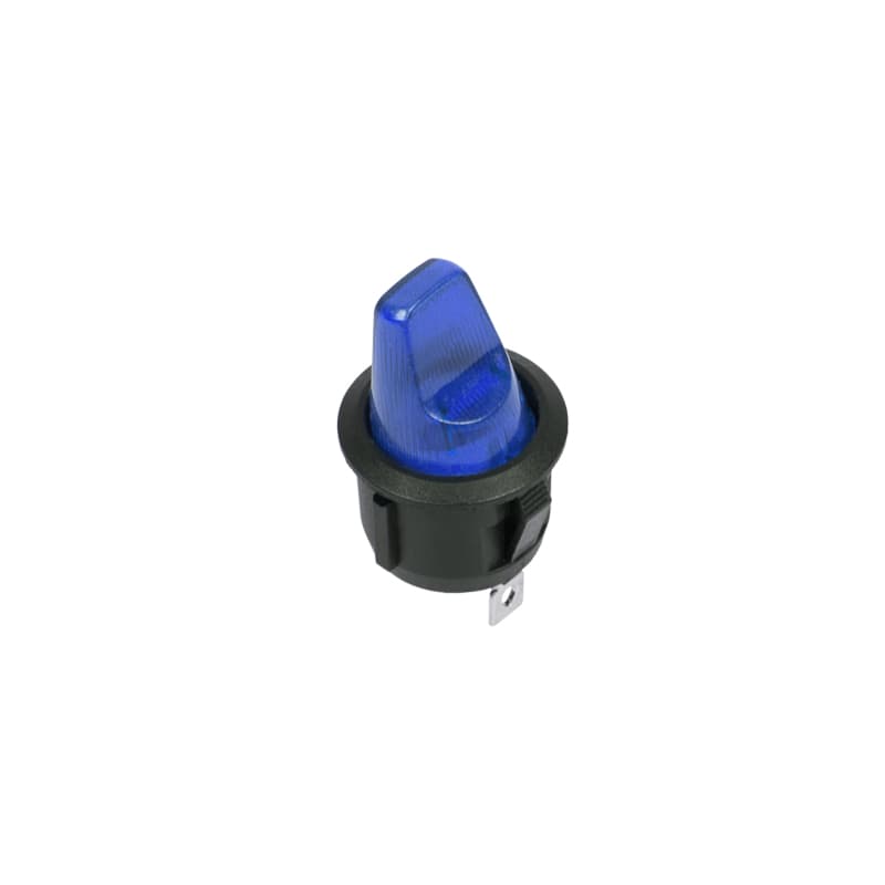 Выключатель клавишный круглый 250 V 6 А (3с) ON-OFF синий Rexant 36-2601