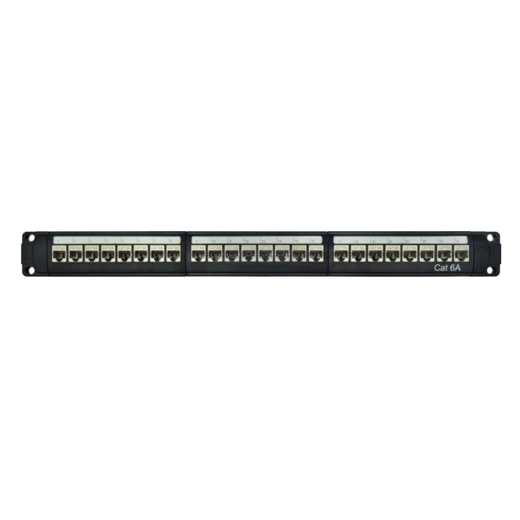 DKC Патч-панель модульная 19", 1U,CAT6A, 24 порта RJ45, экранированная
