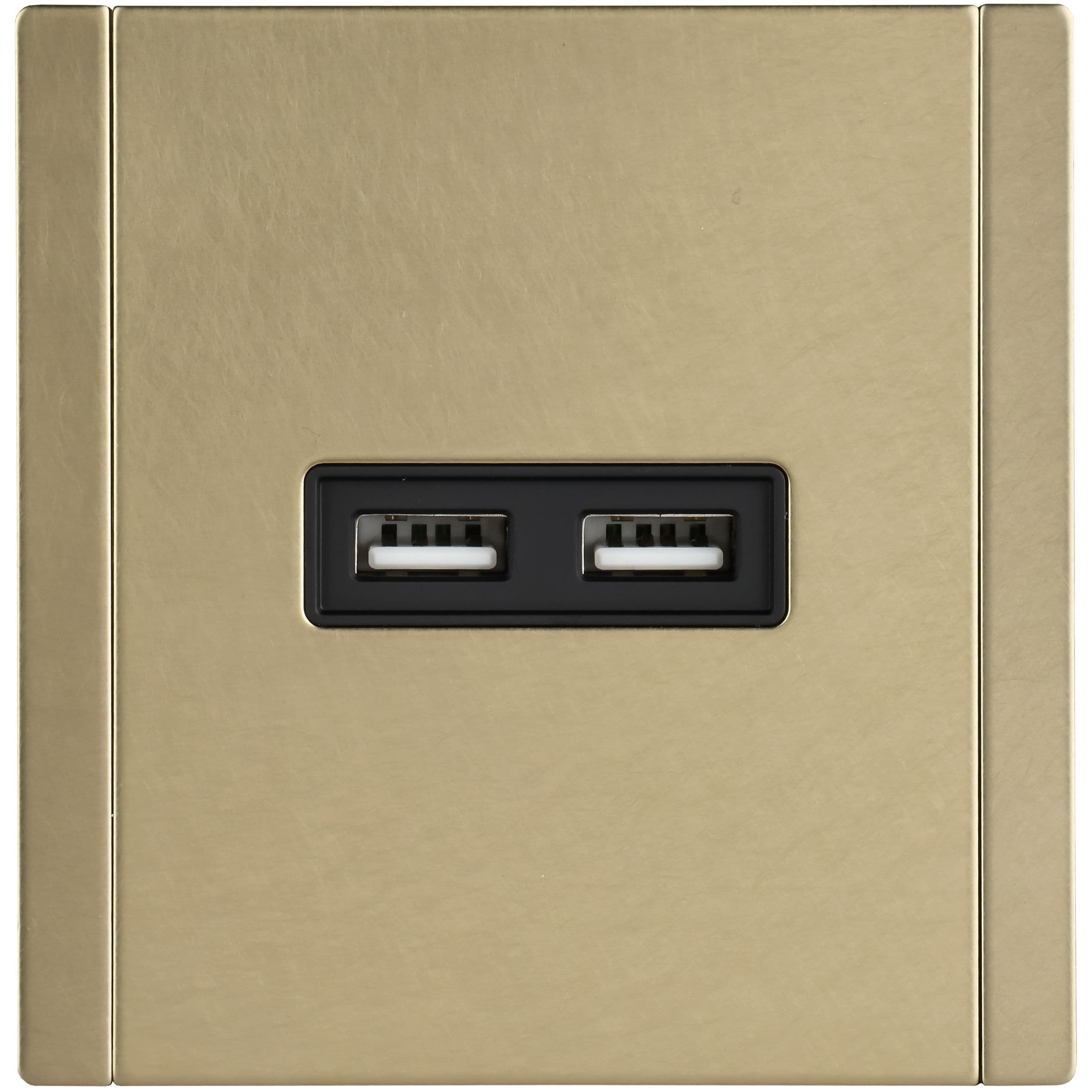 IEK FORTE&PIANO Металл Шампань Розетка USB A+A 3,1А FP649M — миниатюра 2