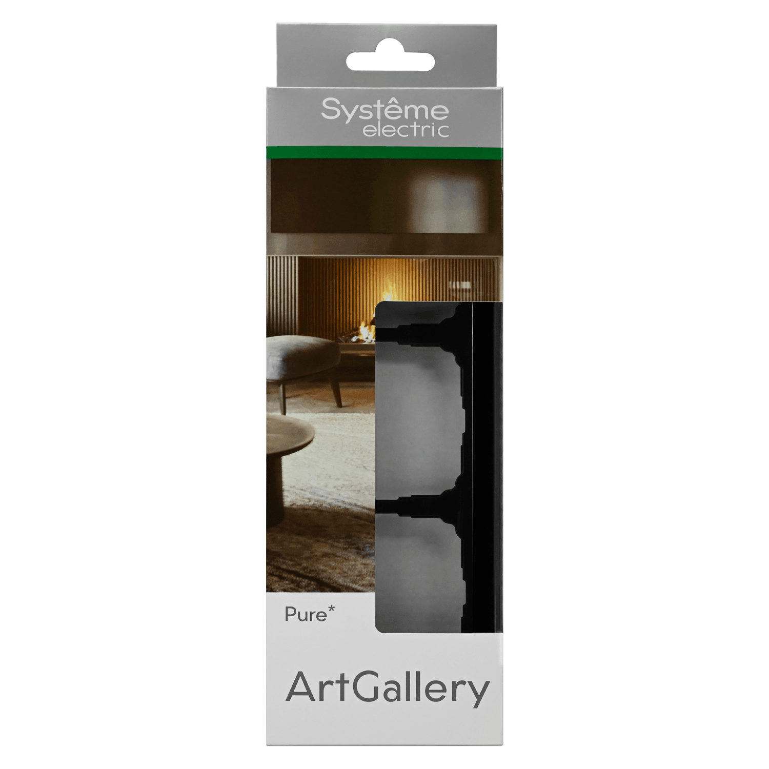Systeme Electric ArtGallery Pure Органическое стекло Черный Рамка 3-ая — миниатюра 3