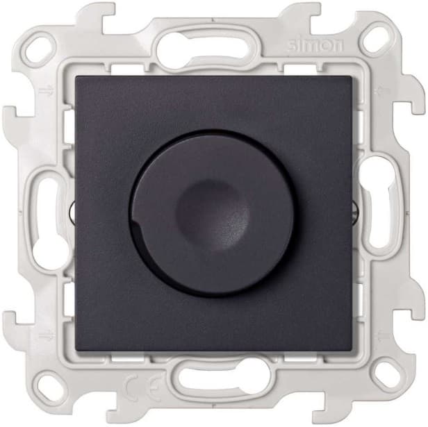 Simon 24 Графит Светорегулятор LED поворотно-нажимной проходной 6-60Вт 230В~ 2412313-038