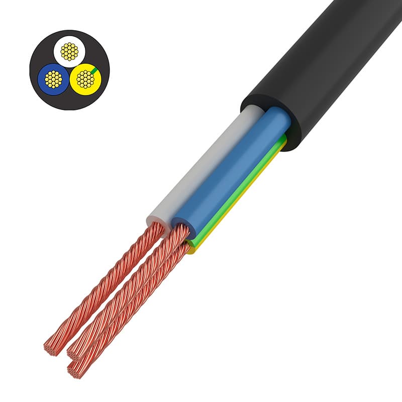 Провод соединительный ПВС 3x0,75 мм², черный, длина 20 метров, ГОСТ 7399-97 Rexant 01-8043-20