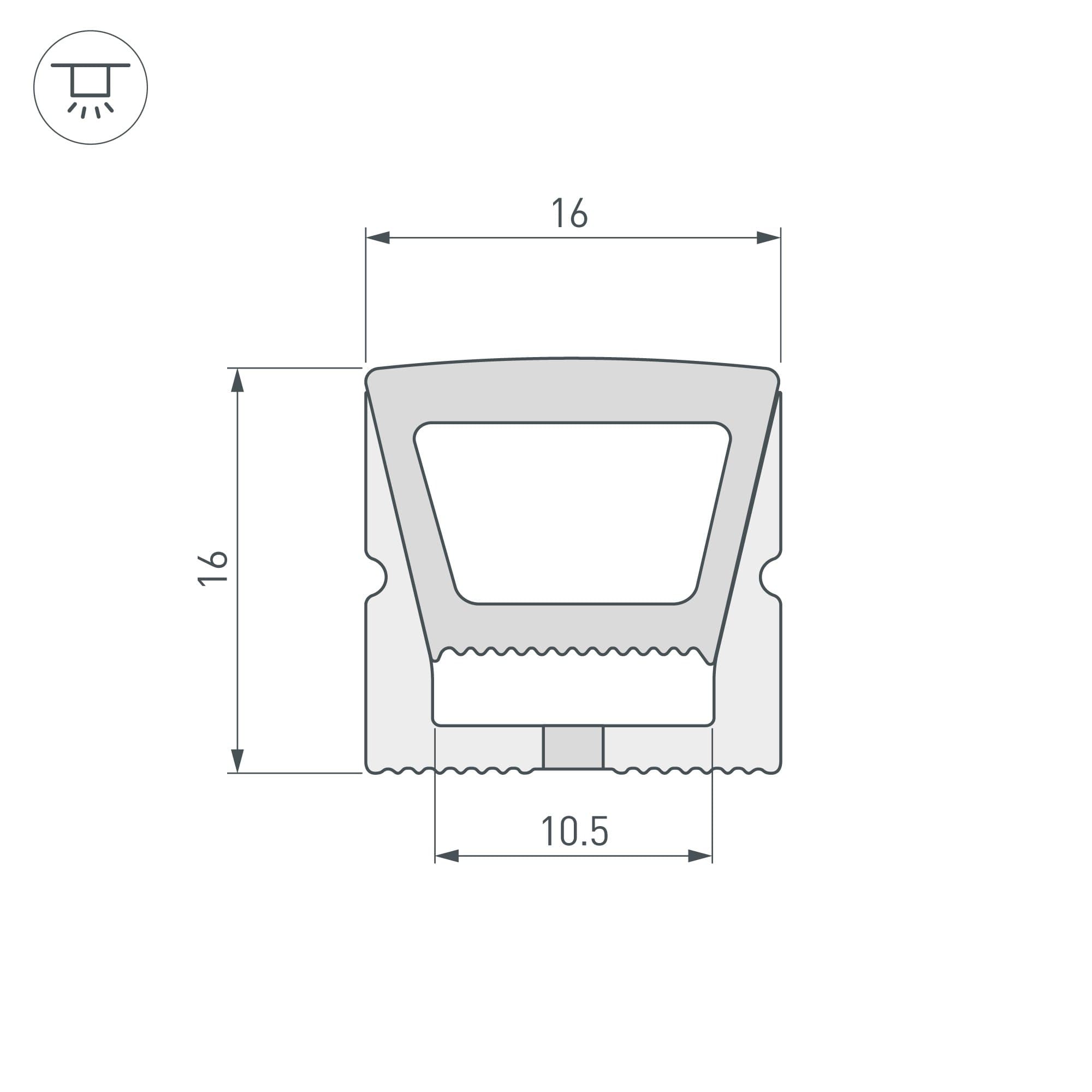 Arlight Силиконовый профиль WPH-FLEX-1616-TOP-S11-20m WHITE (Силикон) 041094 — миниатюра 2