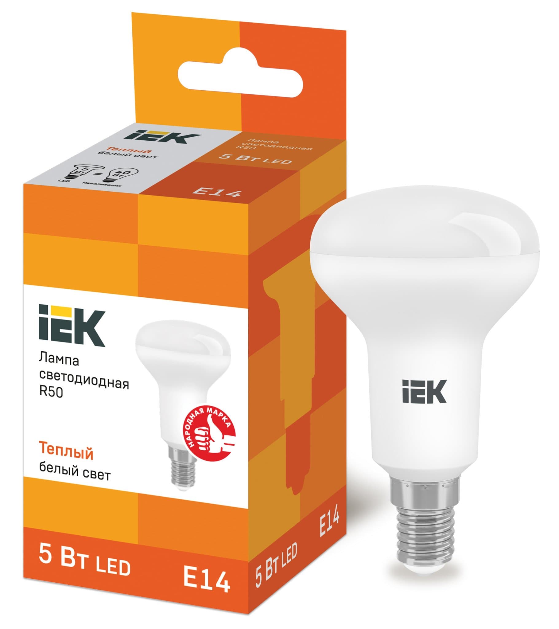 IEK Лампа светодиодная ECO R50 рефлектор 5Вт 230В 3000К E14