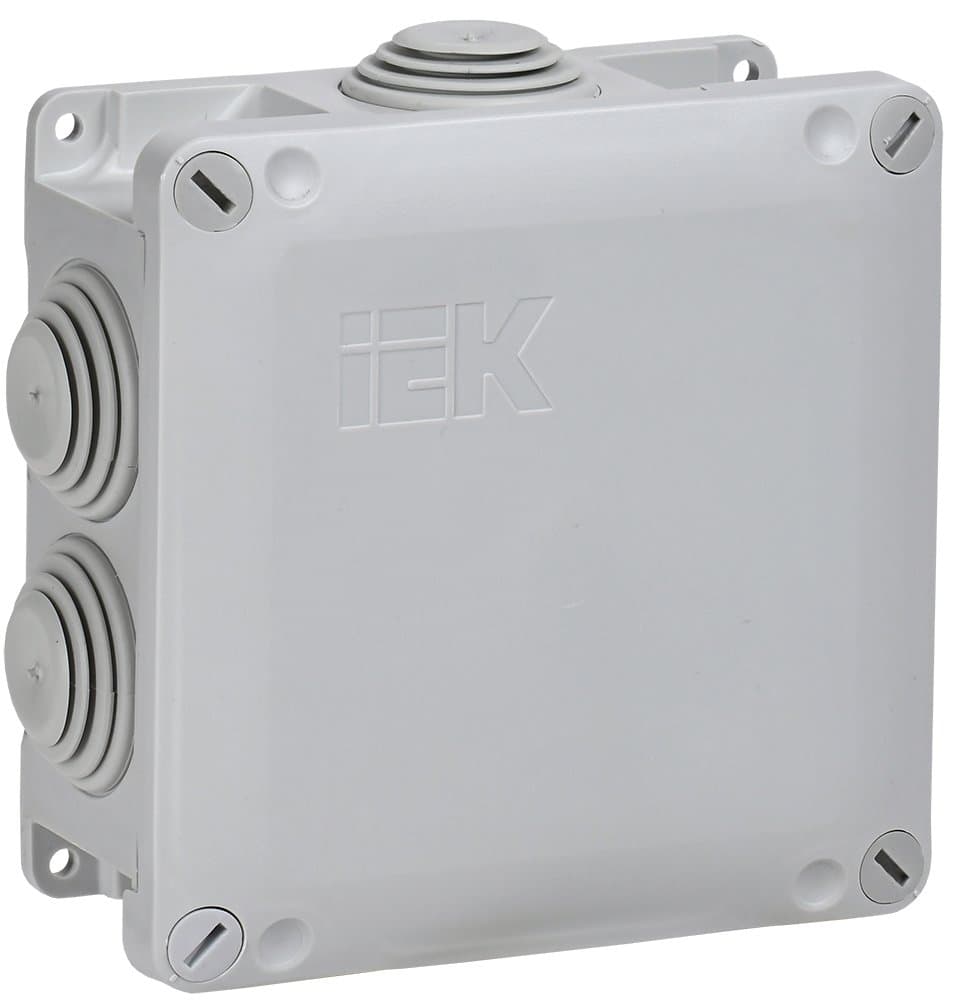 IEK Коробка расп. КМ для о/п 110х110х50мм IP65 6 вв. (7035) UKO10-110-110-050-K41-65