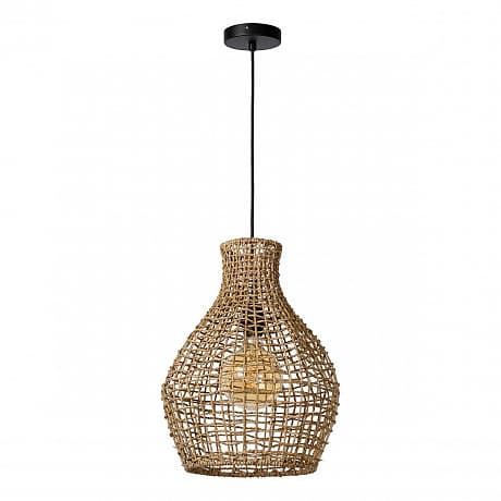 Lucide ALBAN Светильник подвесной Ø 35 cm 1xE27 Light wood 03438/35/72 — миниатюра 2