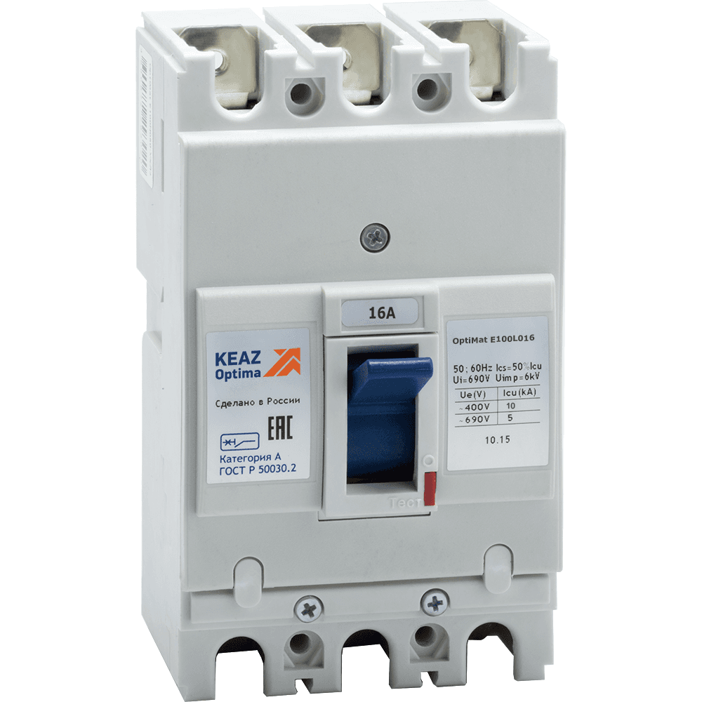 КЭАЗ Выключатель автоматический OptiMat E100L016-ОМ4-РЕГ
