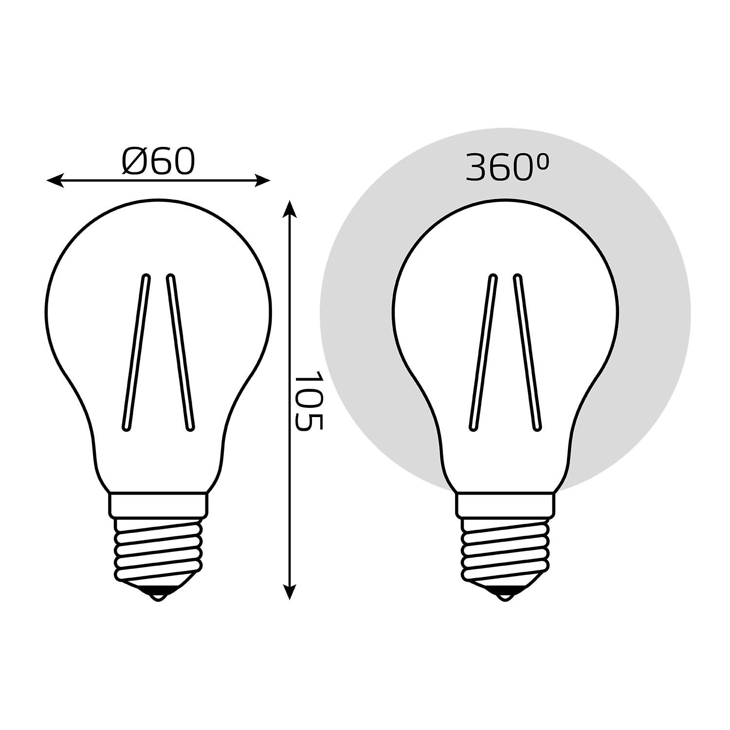 Gauss Лампа Filament А60 10W 930lm 2700К Е27 шаг. диммирование LED 102802110-S — миниатюра 5