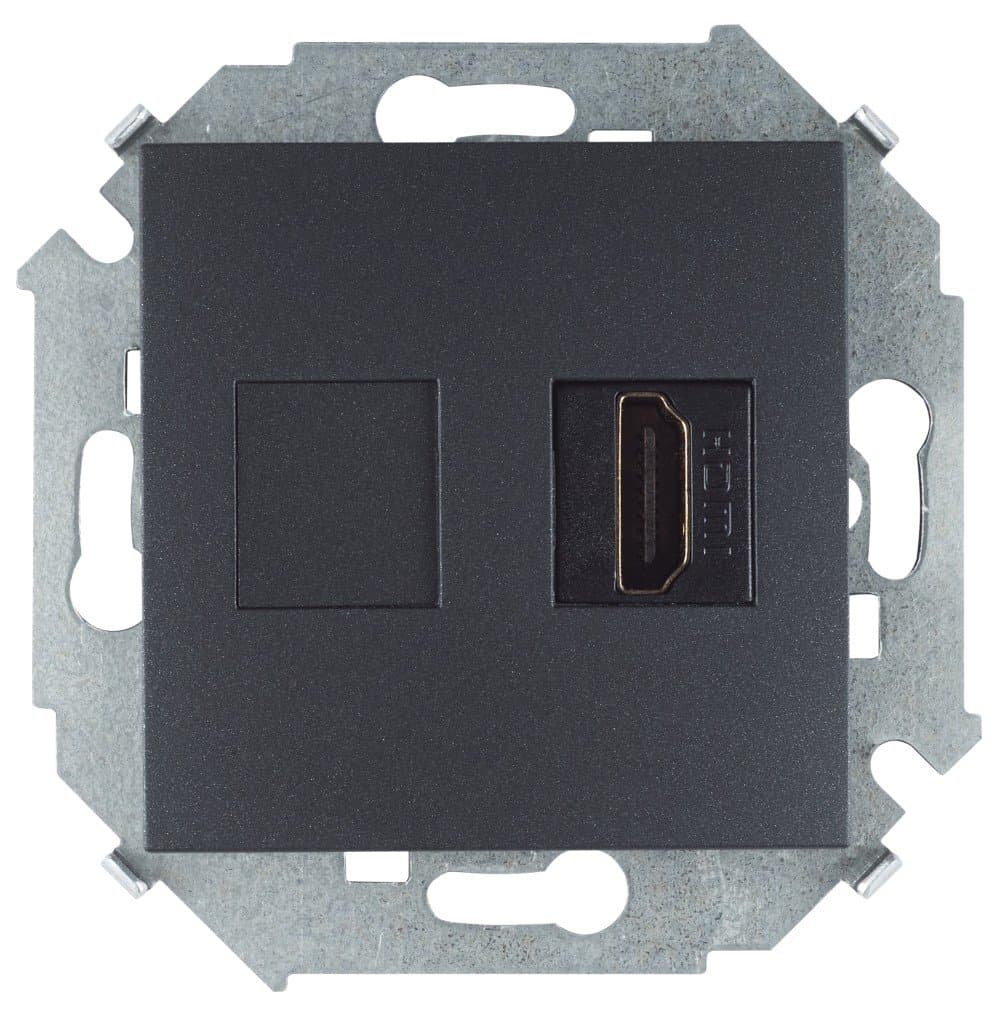 Simon 15 Графит Розетка HDMI, аудио/видео, v1.4, тип А 1591407-038