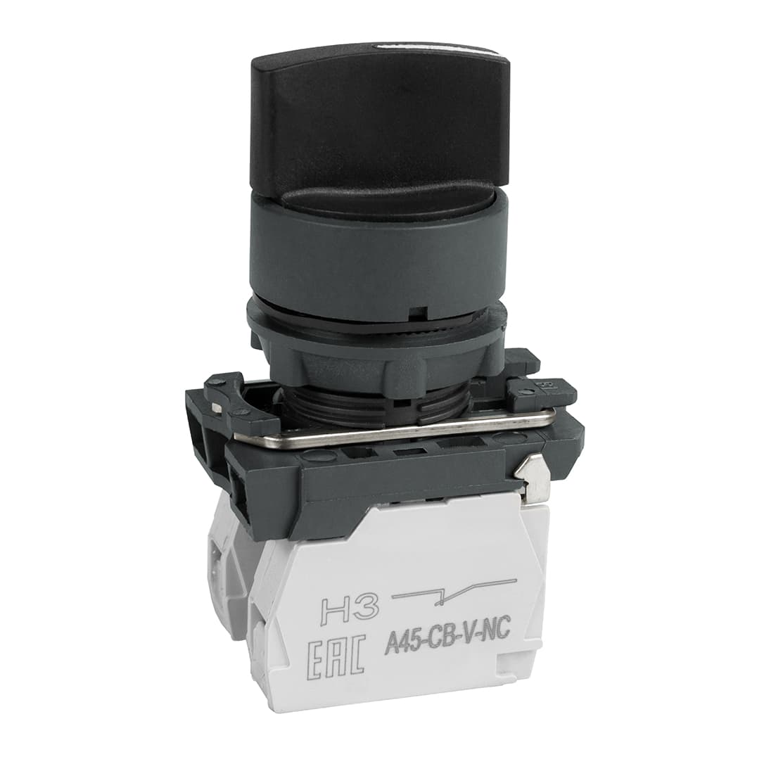 КЭАЗ Переключатель OptiSignal D22 C5-S-53 3 поз с возвратом пластик 2НО XB5AD53