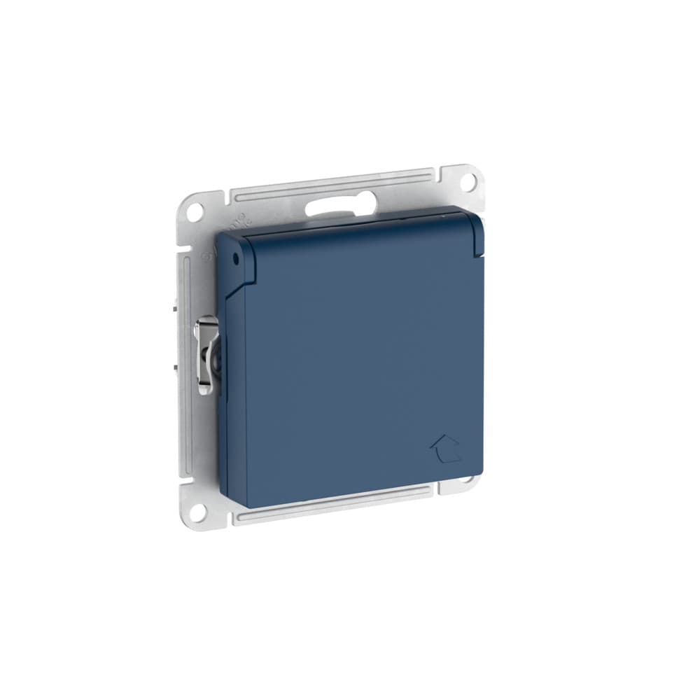 Systeme Electric AtlasDesign Аквамарин Розетка с заземл. со шторк. с крышкой, 16А, IP20, мех., быстрозажим. клем. — миниатюра 4