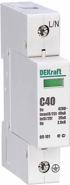 Dekraft Ограничитель перенапряжений 1P 40кА класс C 440В — миниатюра 3