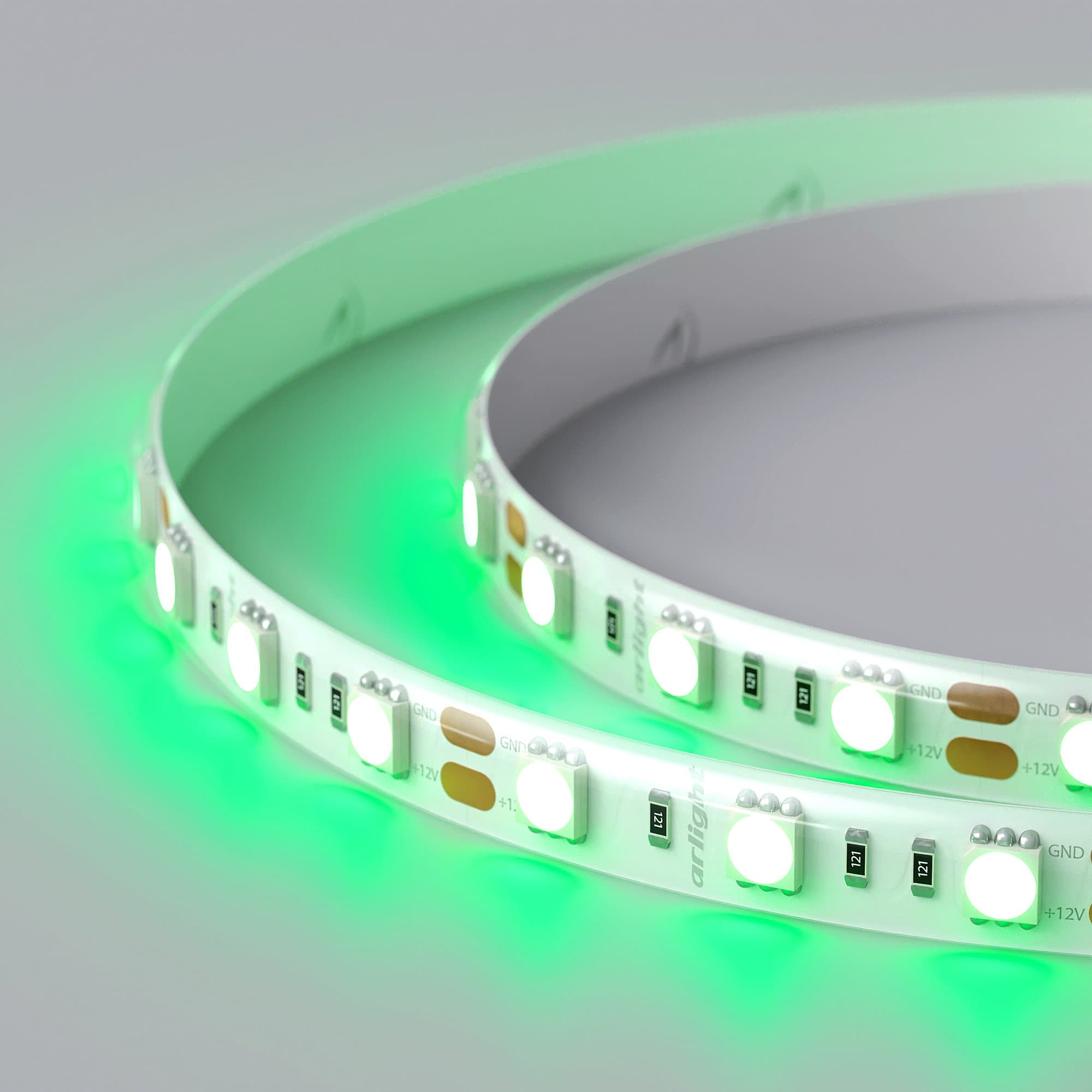 Arlight Светодиодная лента RTW 2-5000SE 12V Green 2x (5060, 300 LED, LUX) (14.4 Вт/м, IP65) 015434 — миниатюра 2