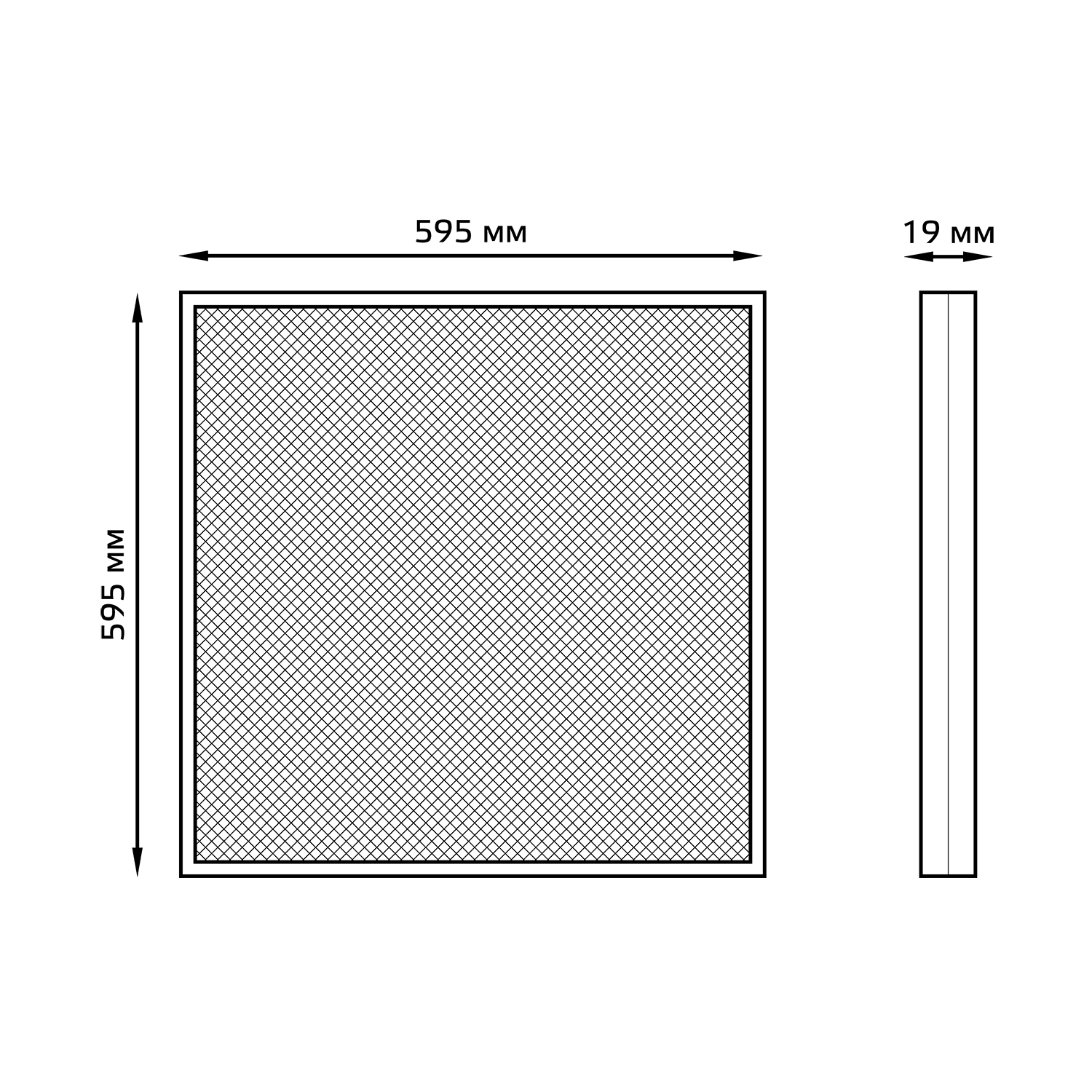 Gauss Светильник офисный 36W 2950lm 6500K IP20 595*595*19мм призма LED 842123336 — миниатюра 3