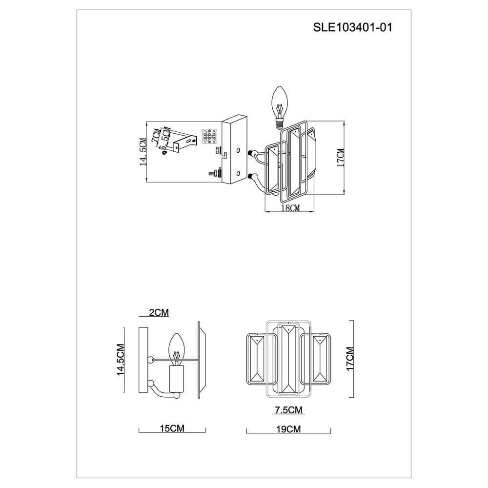 Evoluce SLE103401-01 Бра Шампань/Прозрачный E14 1*40W — миниатюра 2