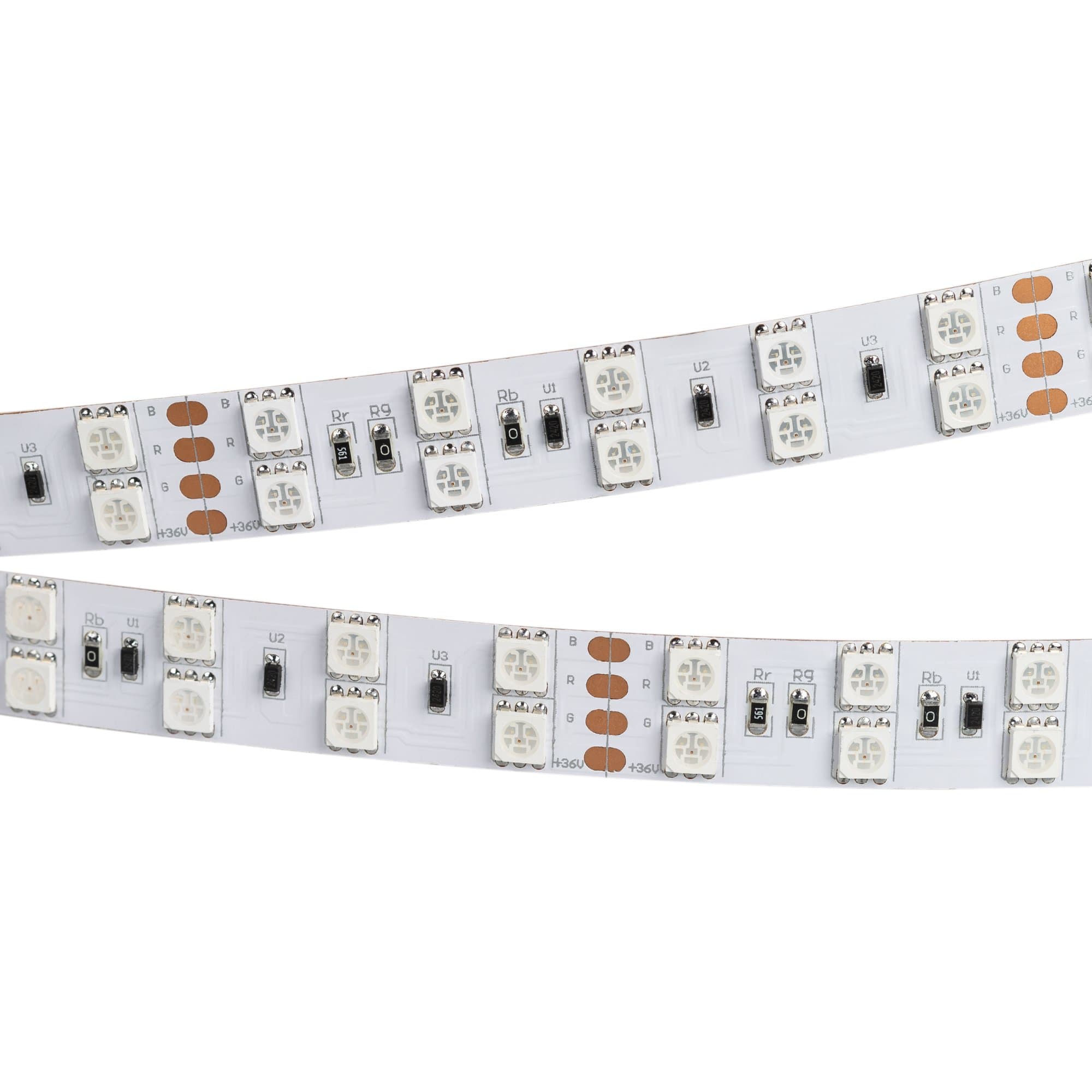 Arlight Светодиодная лента RT 2-5000 36V RGB 2X2 (5060, 600 LED, LUX) (26 Вт/м, IP20) 015080 — миниатюра 1
