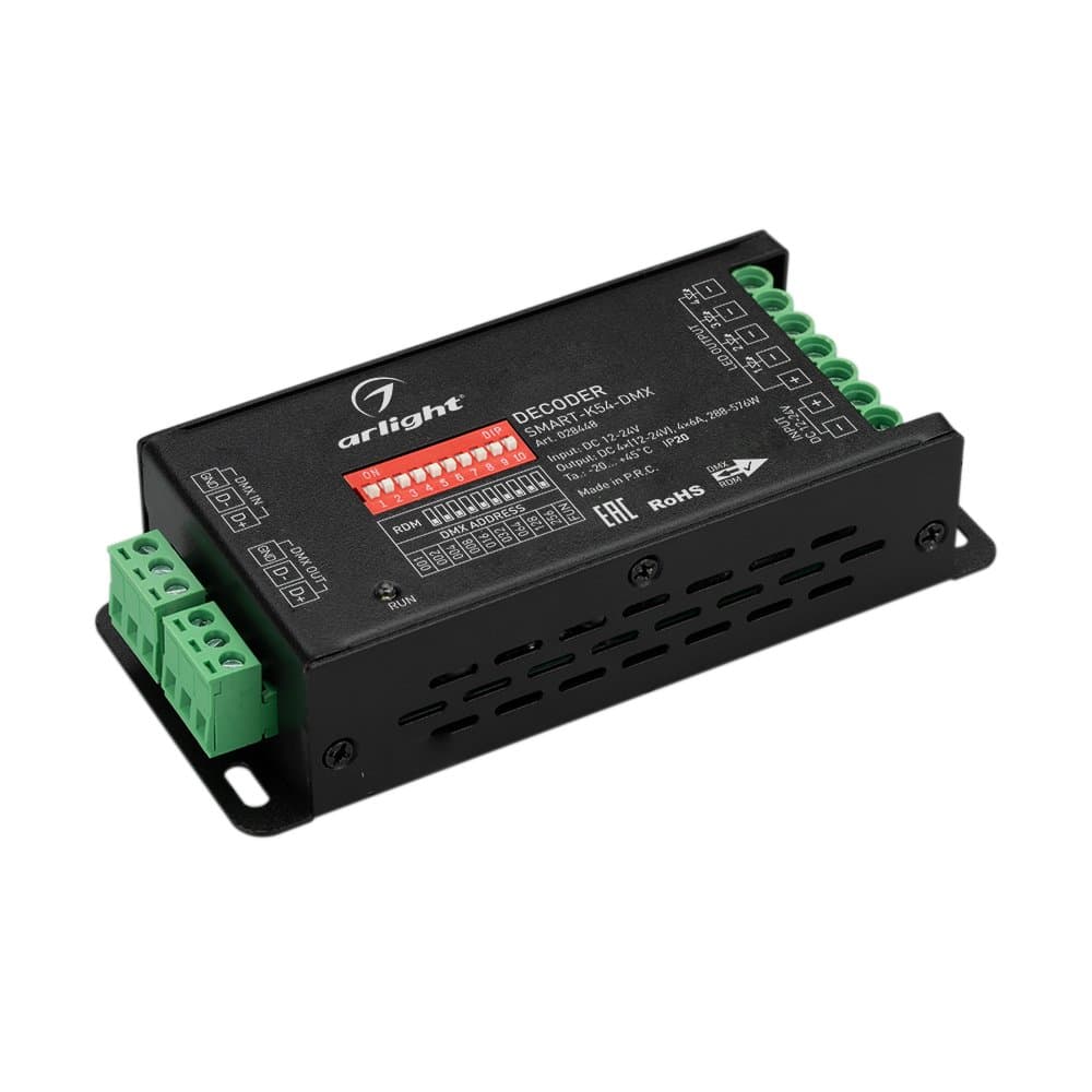 Arlight Декодер SMART-K54-DMX (12-24V, 4x6A) (IP20 Металл, 5 лет) 028448